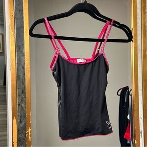 RARE PLAYBOY Black Tank with Hot Pink Trim and Straps